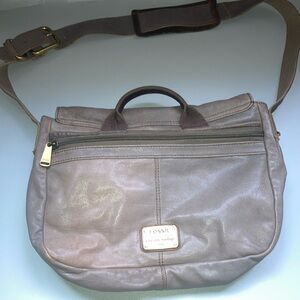 Fossil Brown Leather Messenger Bag